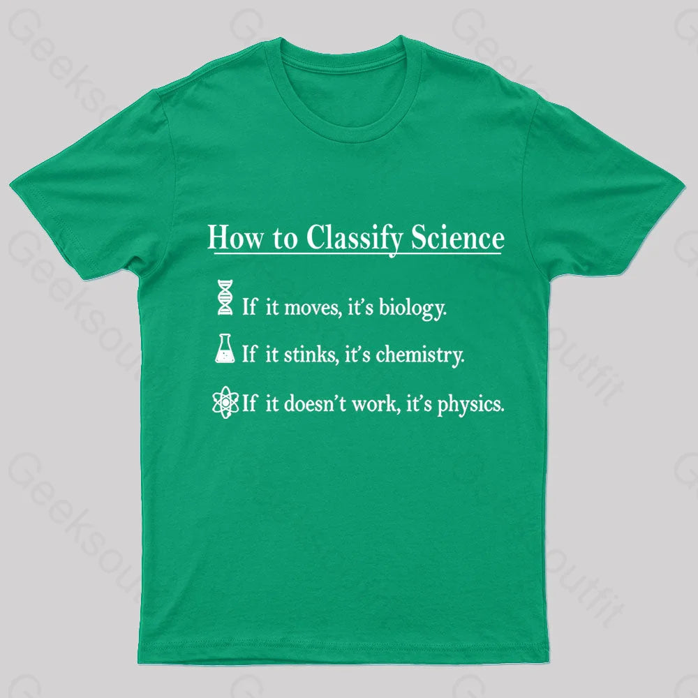 How To Classify Science Nerd T-Shirt Green / S