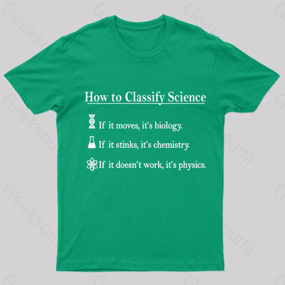 How To Classify Science Nerd T-Shirt Green / S