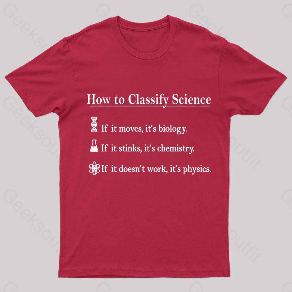 How To Classify Science Nerd T-Shirt Red / S