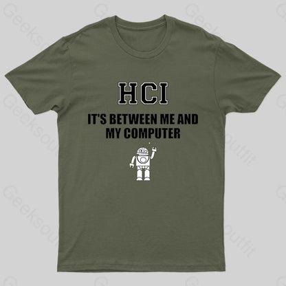 Human Computer Interaction Geek T-Shirt Army Green / S