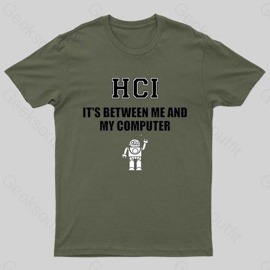 Human Computer Interaction Geek T-Shirt Army Green / S