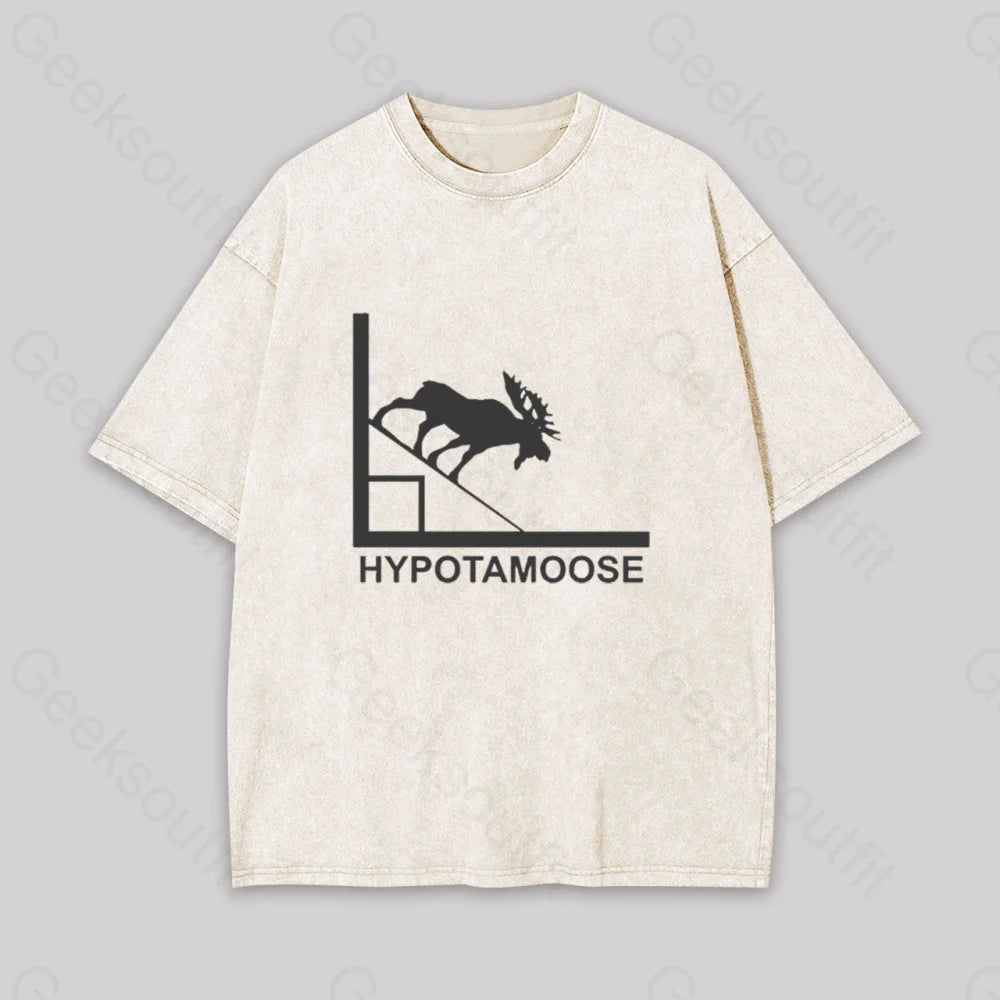 Hypotamoose Pun Geek Washed T-Shirt Apricot / S