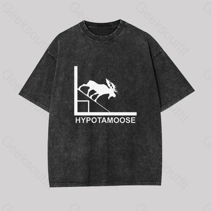 Hypotamoose Pun Geek Washed T-Shirt Black / S