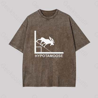 Hypotamoose Pun Geek Washed T-Shirt Coffee / S