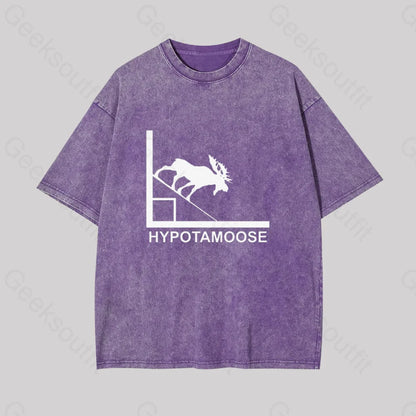 Hypotamoose Pun Geek Washed T-Shirt Purple / S