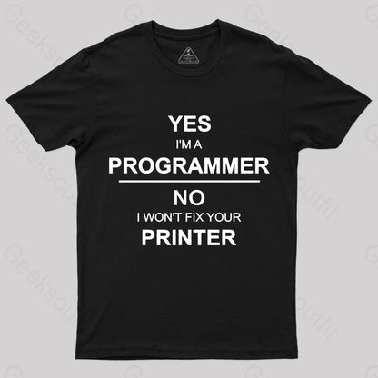 I Am A Programmer Geek T-Shirt Black / S