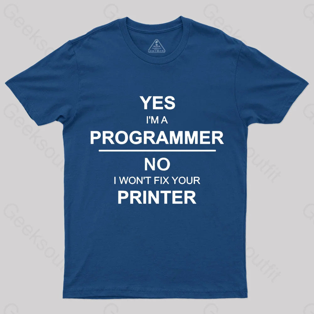 I Am A Programmer Geek T-Shirt Navy / S