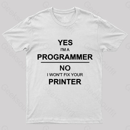 I Am A Programmer Geek T-Shirt White / S