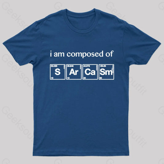 I Am Composed Of Sarcasm Nerd T-Shirt Navy / S