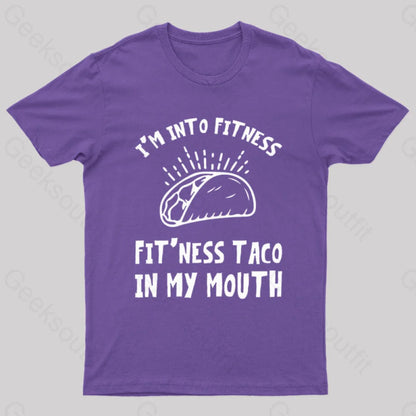 I Am Into Fitness Geek T-Shirt Purple / S