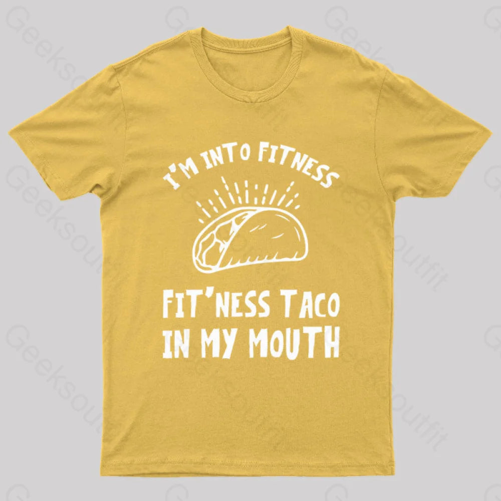 I Am Into Fitness Geek T-Shirt Yellow / S