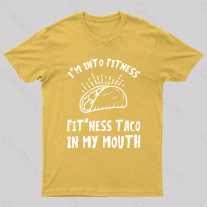 I Am Into Fitness Geek T-Shirt Yellow / S