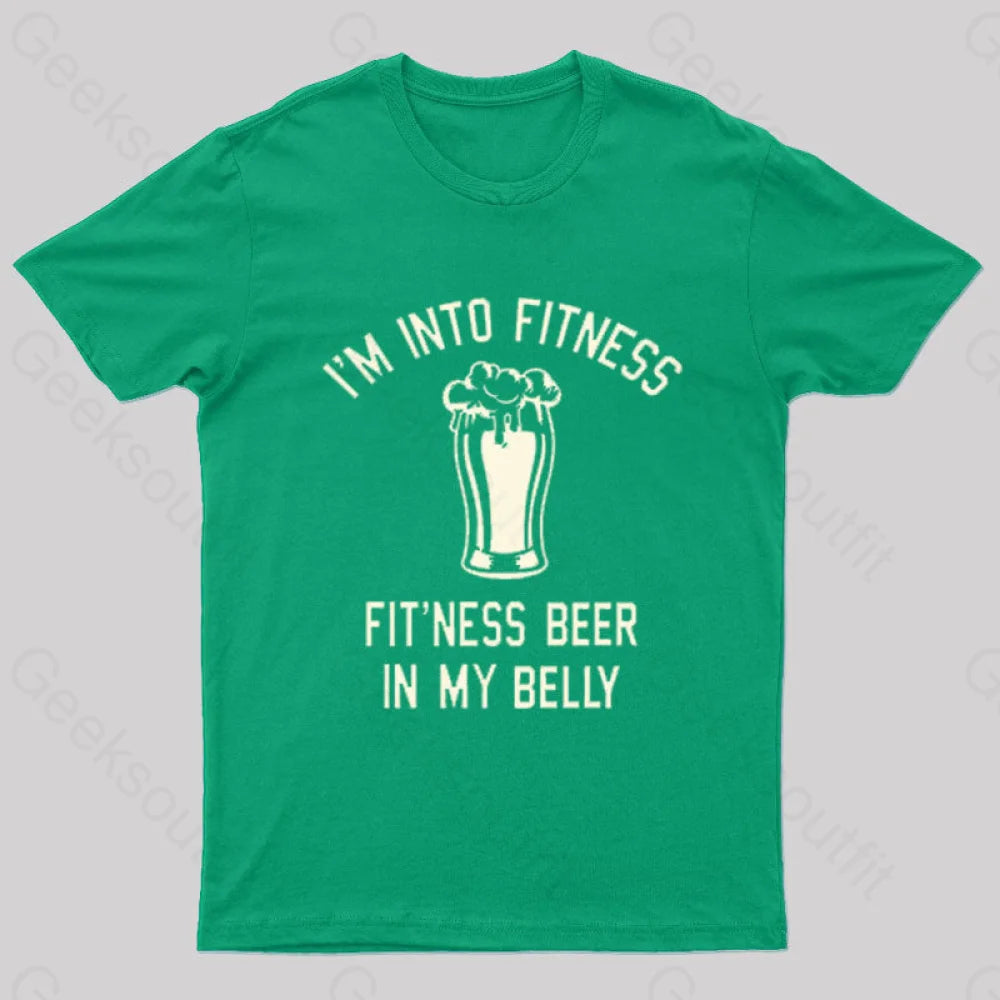 I Am Into Fitness Nerd T-Shirt Green / S