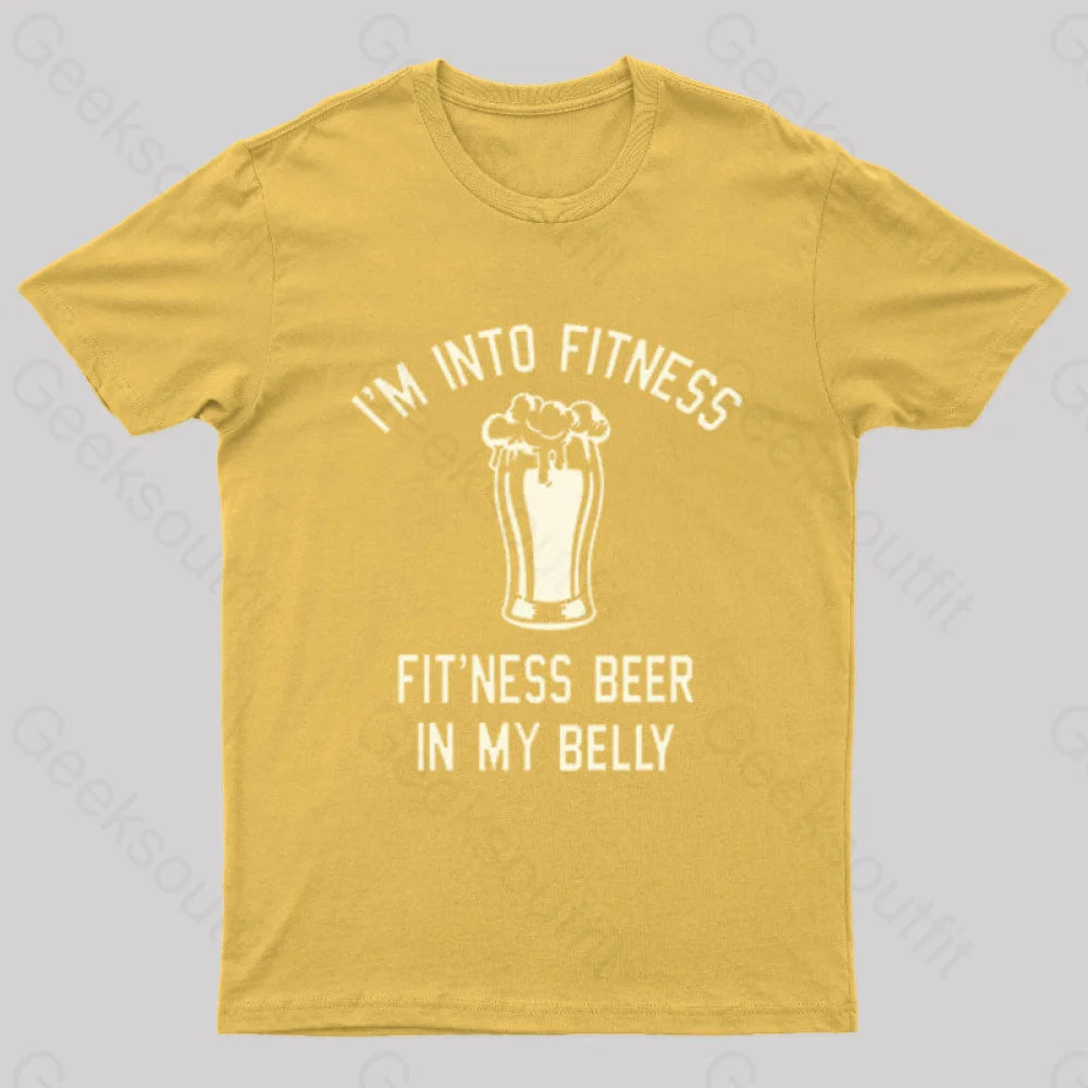 I Am Into Fitness Nerd T-Shirt Yellow / S