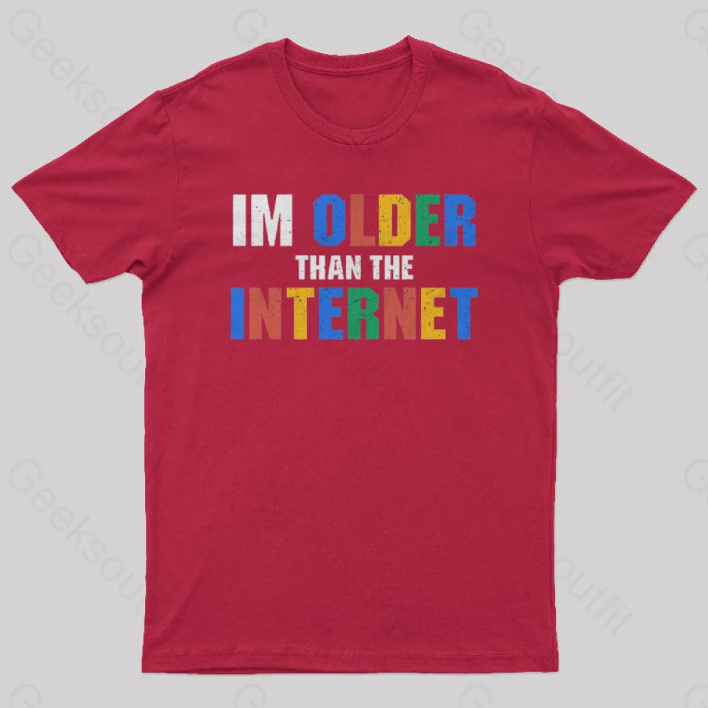 I Am Older Than The Internet Nerd T-Shirt Red / S