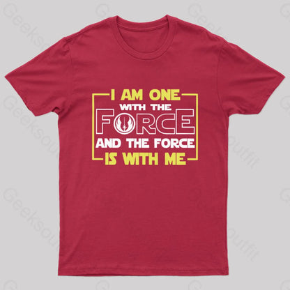 I Am One With The Force Nerd T-Shirt Red / S