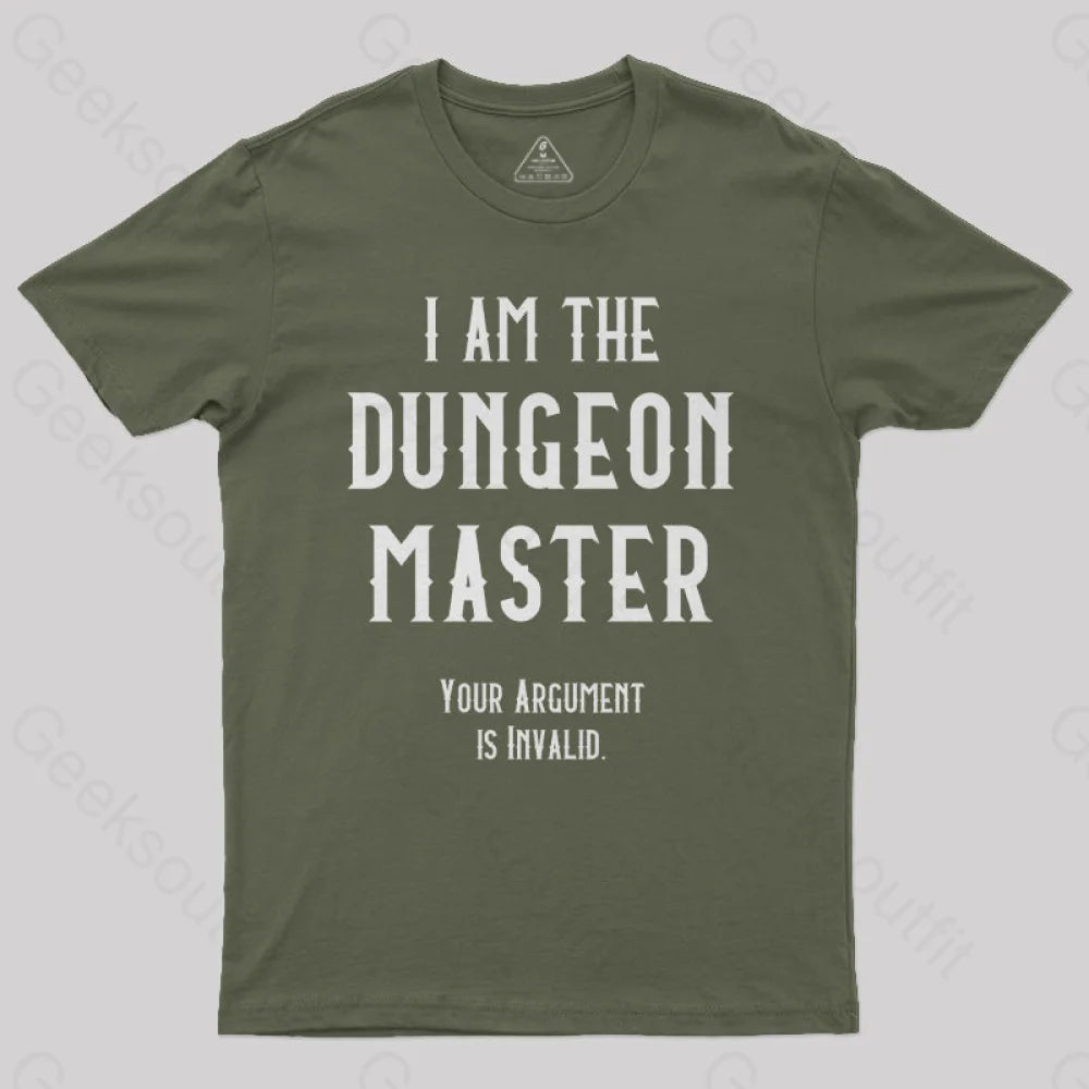 I Am The Dungeon Master Nerd T-Shirt Army Green / S