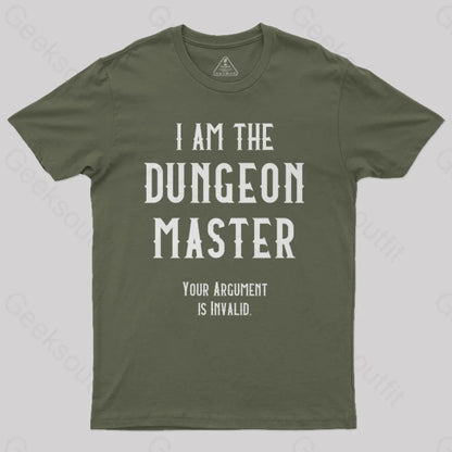 I Am The Dungeon Master Nerd T-Shirt Army Green / S