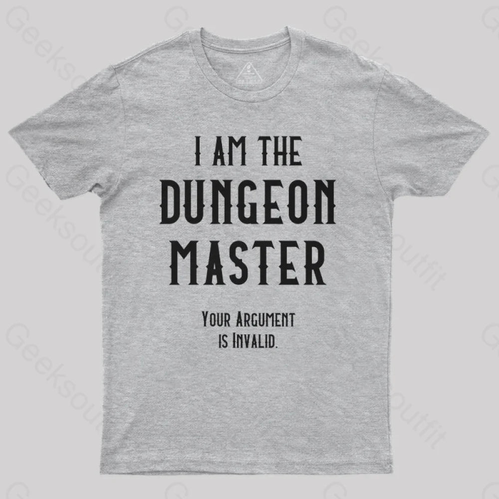 I Am The Dungeon Master Nerd T-Shirt Grey / S