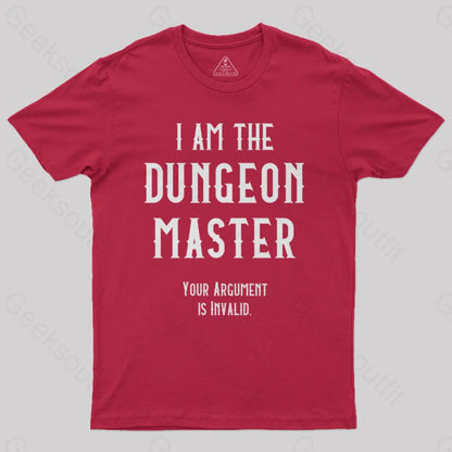 I Am The Dungeon Master Nerd T-Shirt Red / S