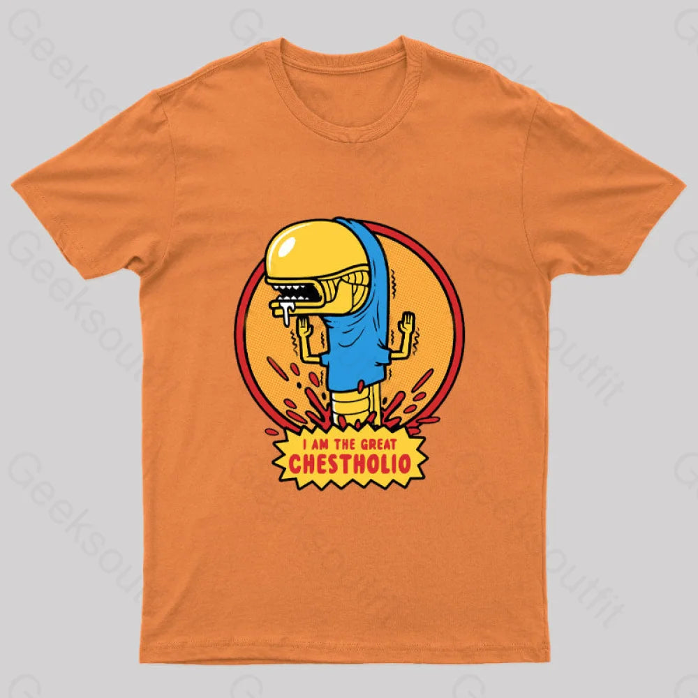 I Am The Great Chestholio Nerd T-Shirt Orange / S