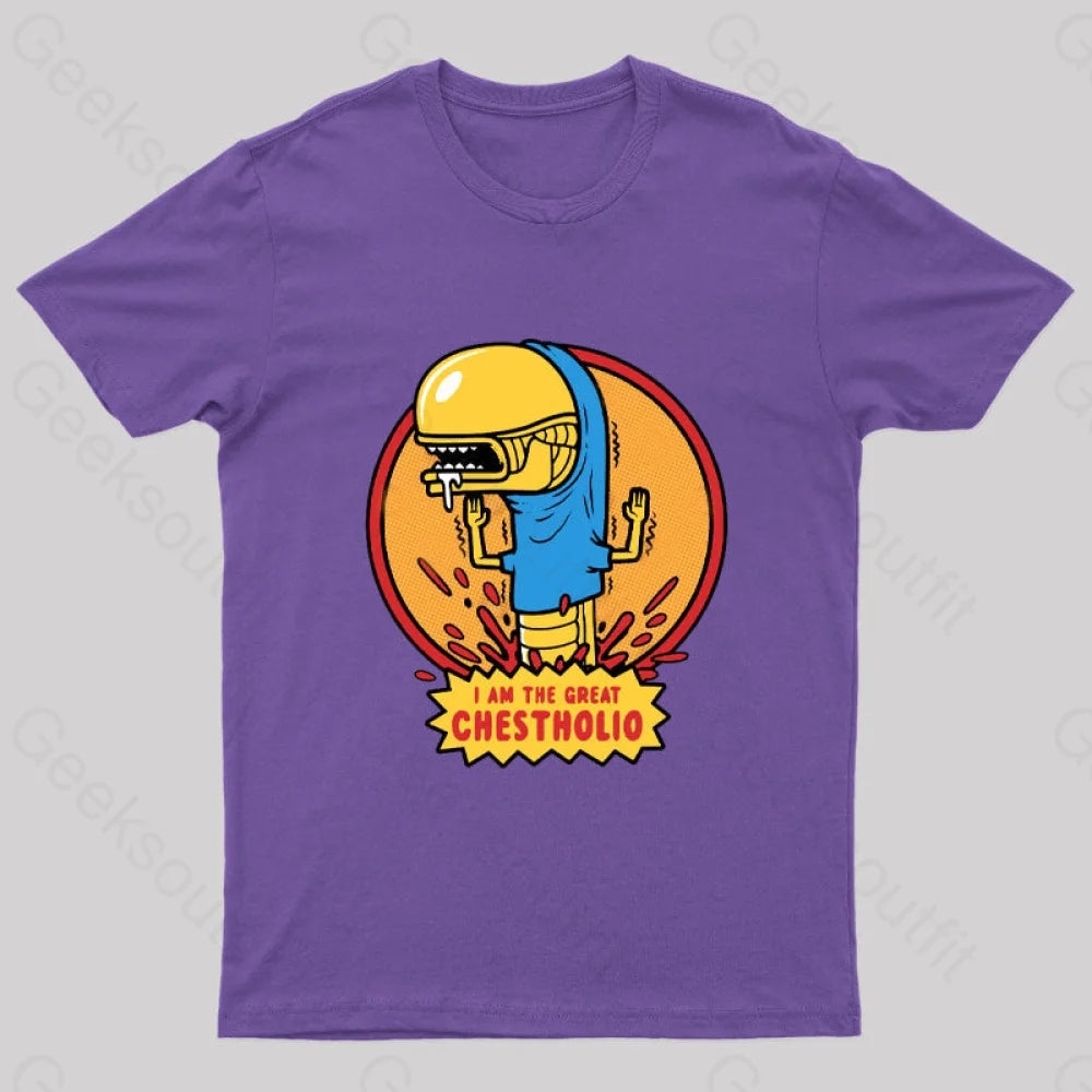 I Am The Great Chestholio Nerd T-Shirt Purple / S