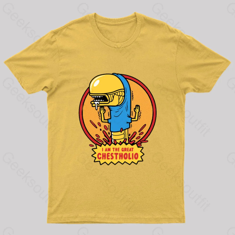 I Am The Great Chestholio Nerd T-Shirt Yellow / S