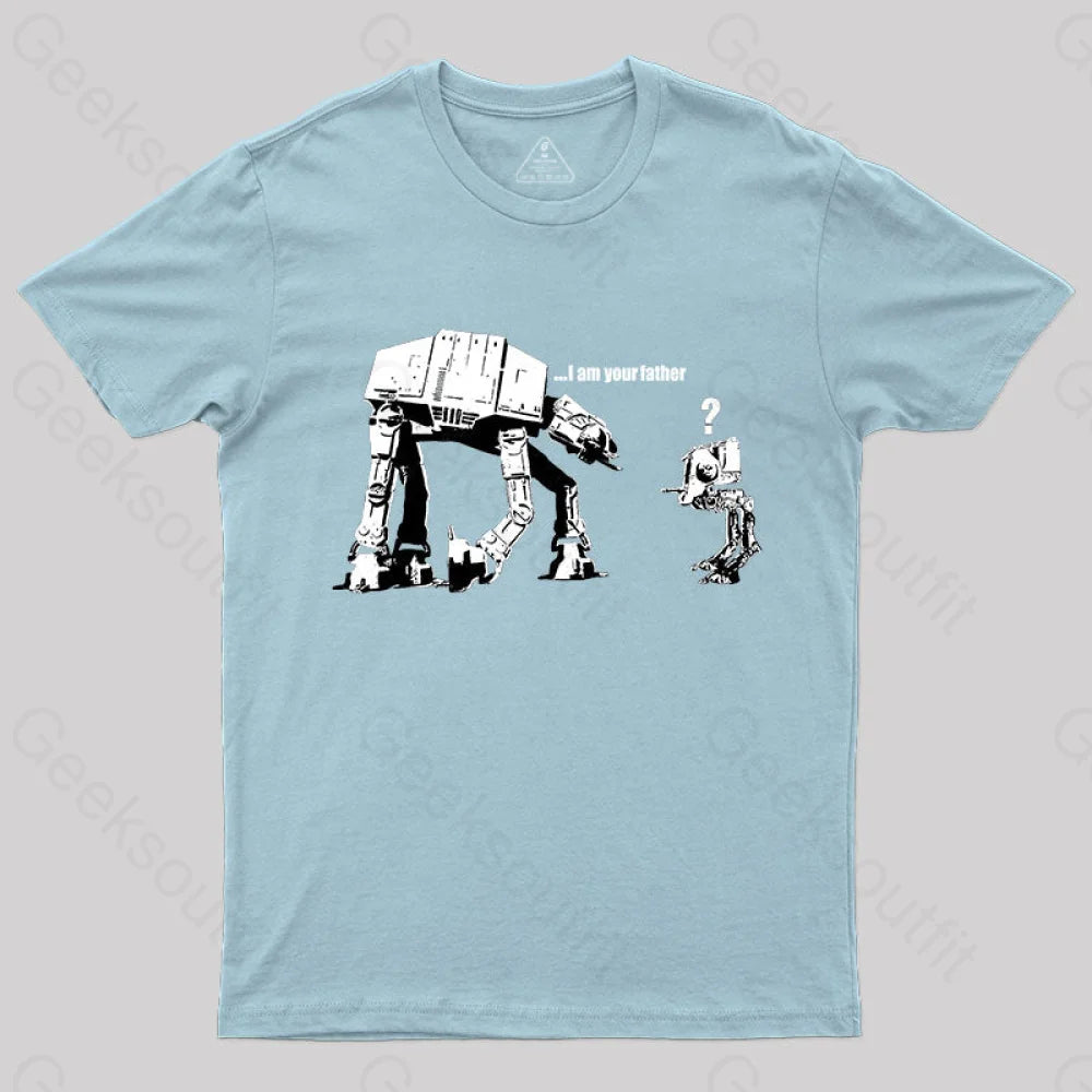 I Am Your Father Banksy T-Shirt Light Blue / S