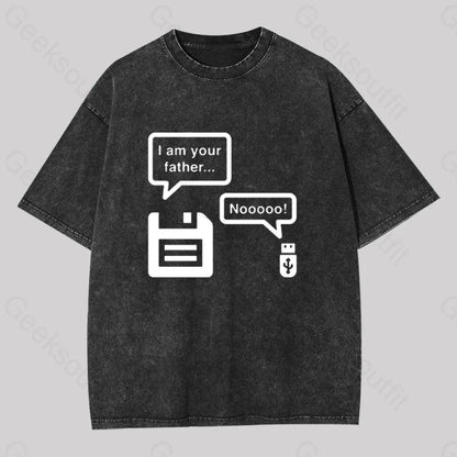 I Am Your Father Geek Washed T-Shirt Black / S