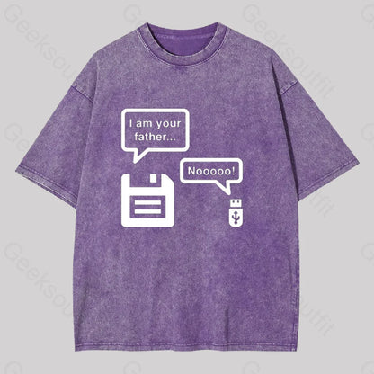 I Am Your Father Geek Washed T-Shirt Purple / S