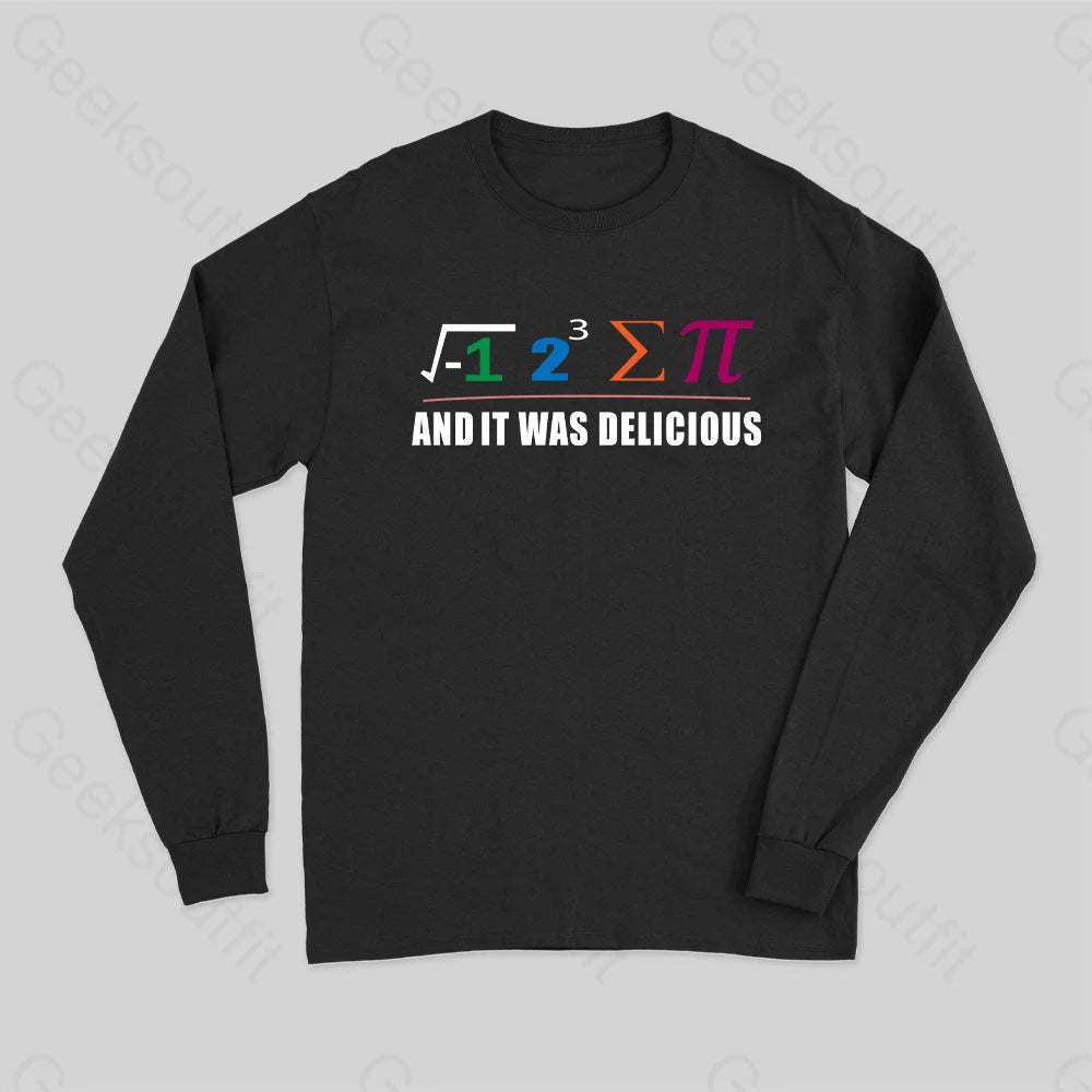 I Ate Some Pie And It Was Delicious Pi Math Classic Long Sleeve T-Shirt Black / S