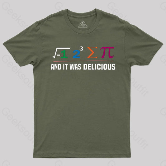 I Ate Some Pie And It Was Delicious Pi Math Classic T-Shirt Army Green / S