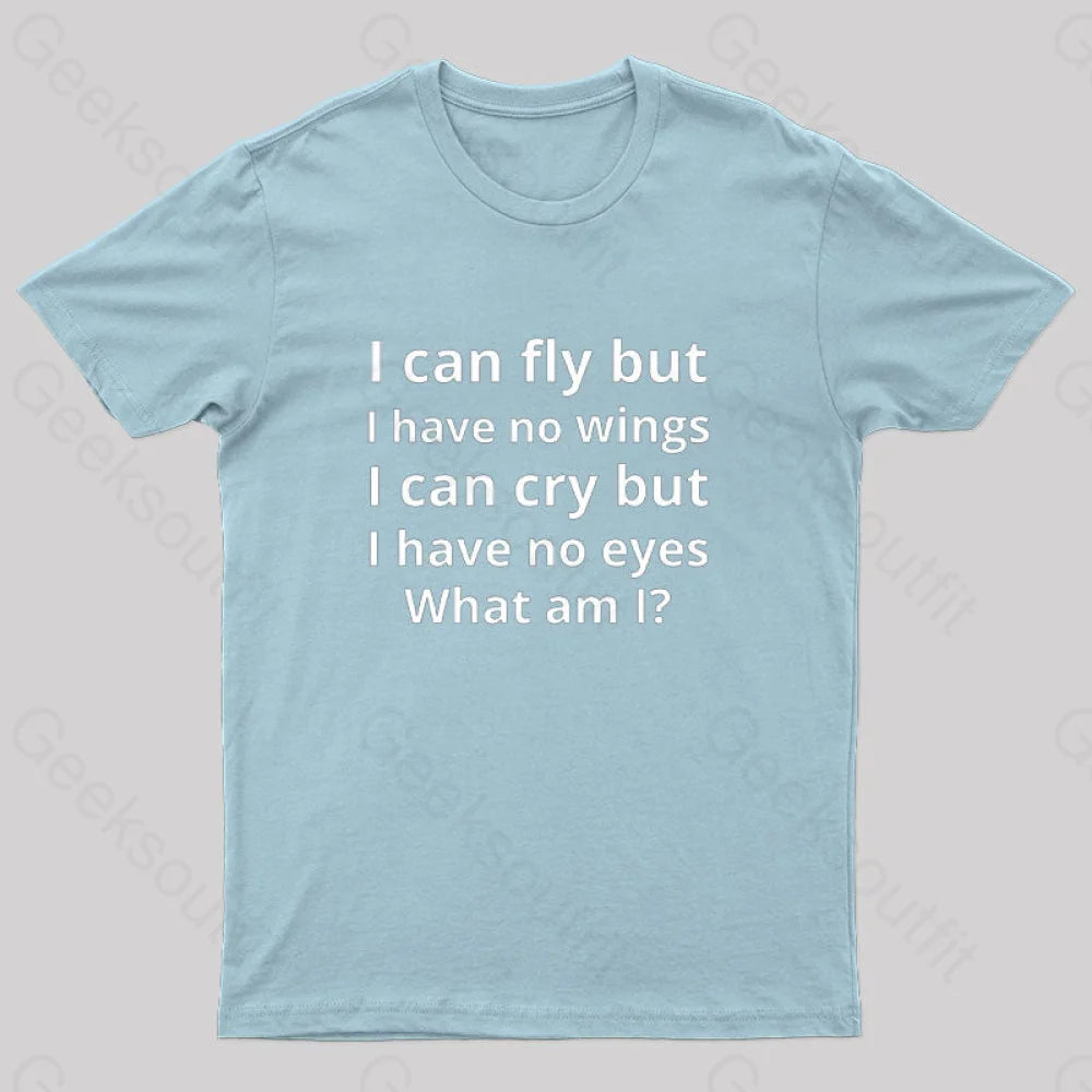 I Can Fly But Have No Wings Geek T-Shirt Light Blue / S