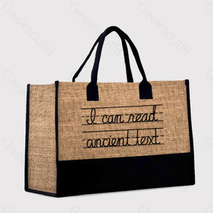 I Can Read Ancient Text Cotton Tote Bag Brown