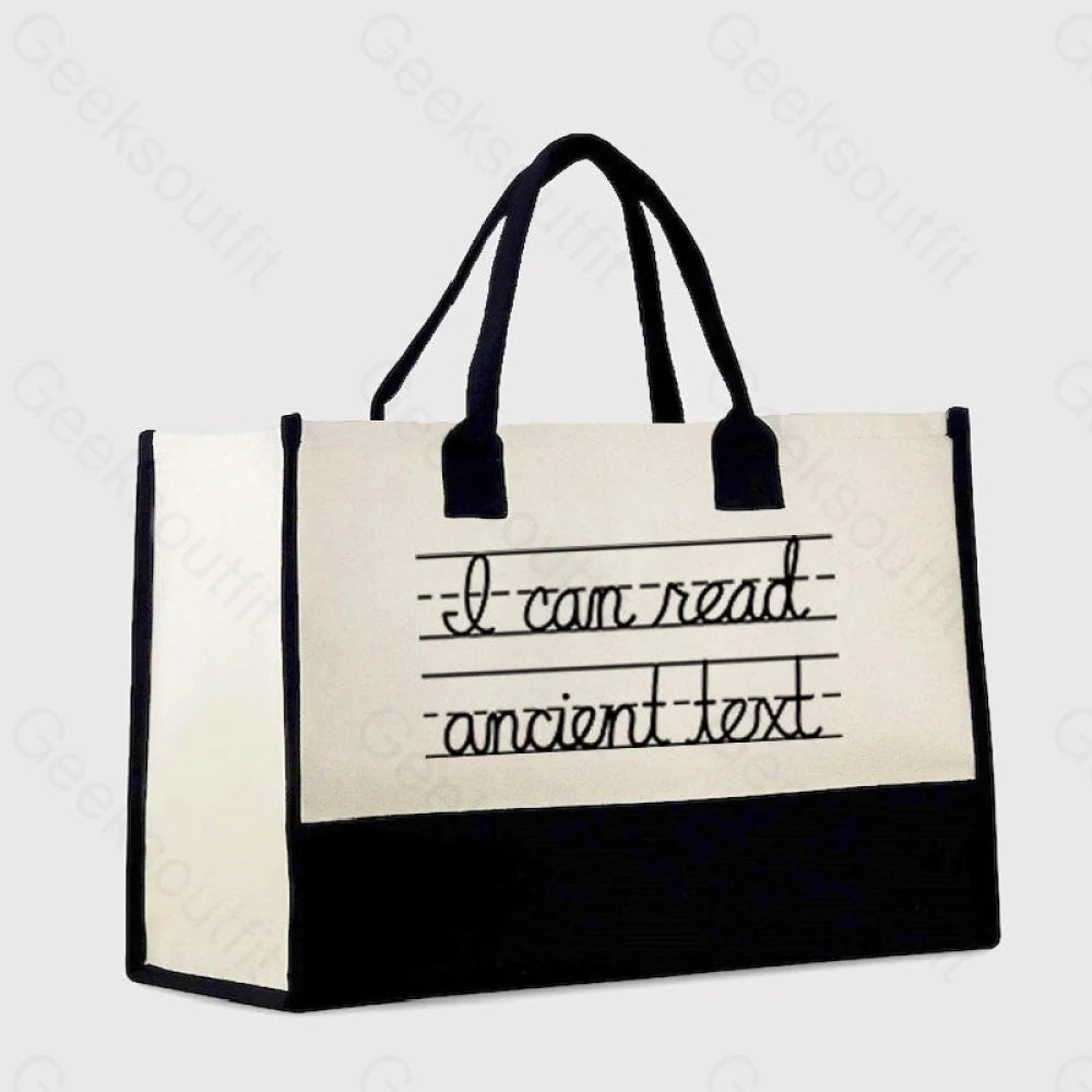 I Can Read Ancient Text Cotton Tote Bag White