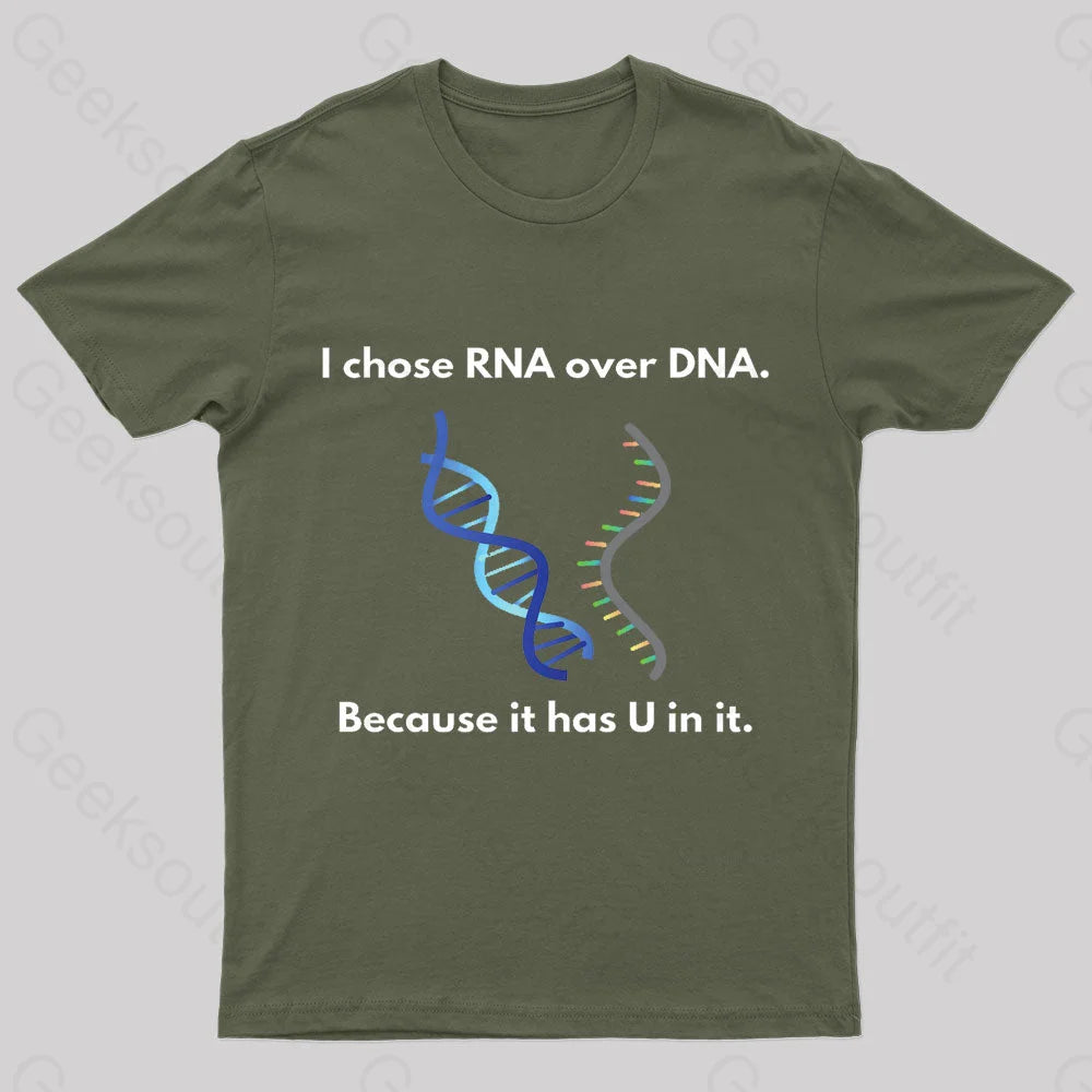 I Come Rna Over Dna Geek T-Shirt Army Green / S