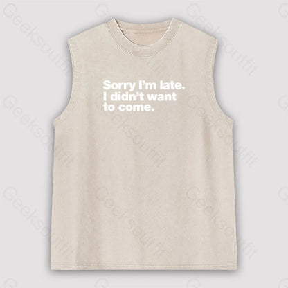 I Didn’t Want To Come Unisex Washed Tank Apricot / S