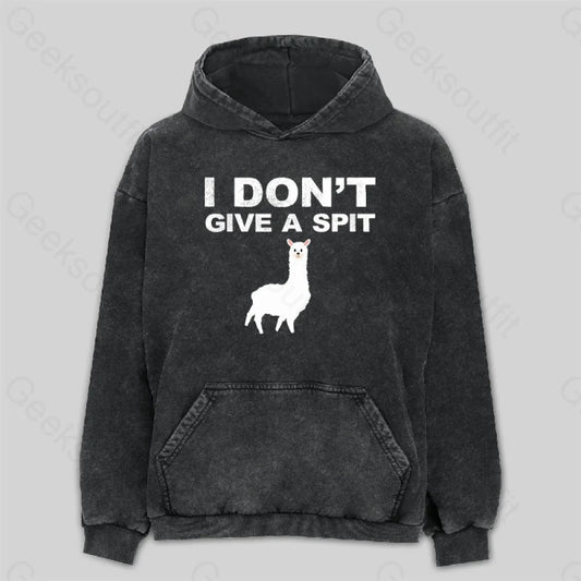 I Don’t Give A Spit Funny Alpaca Washed Hoodie M