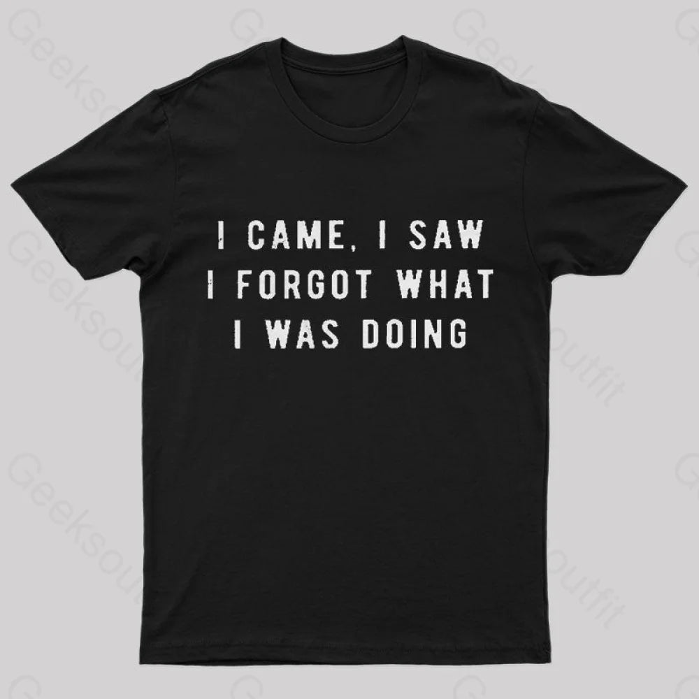 I Forgot What Was Doing Geek T-Shirt Black / S