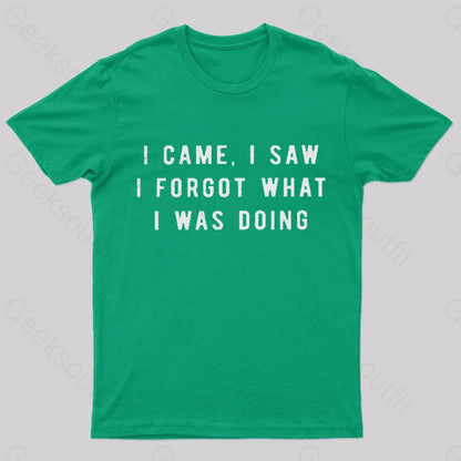 I Forgot What Was Doing Geek T-Shirt Green / S