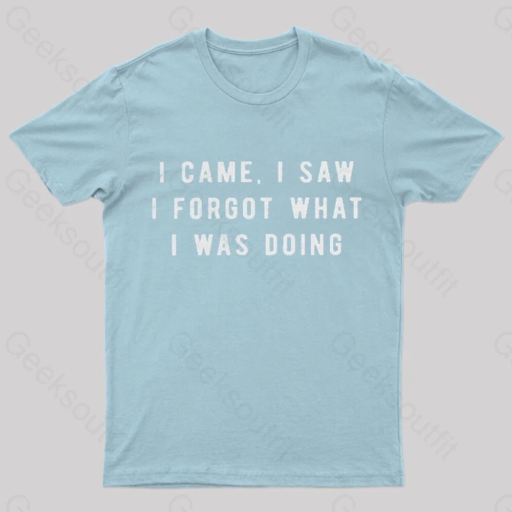 I Forgot What Was Doing Geek T-Shirt Light Blue / S