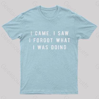 I Forgot What Was Doing Geek T-Shirt Light Blue / S