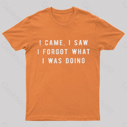 I Forgot What Was Doing Geek T-Shirt Orange / S