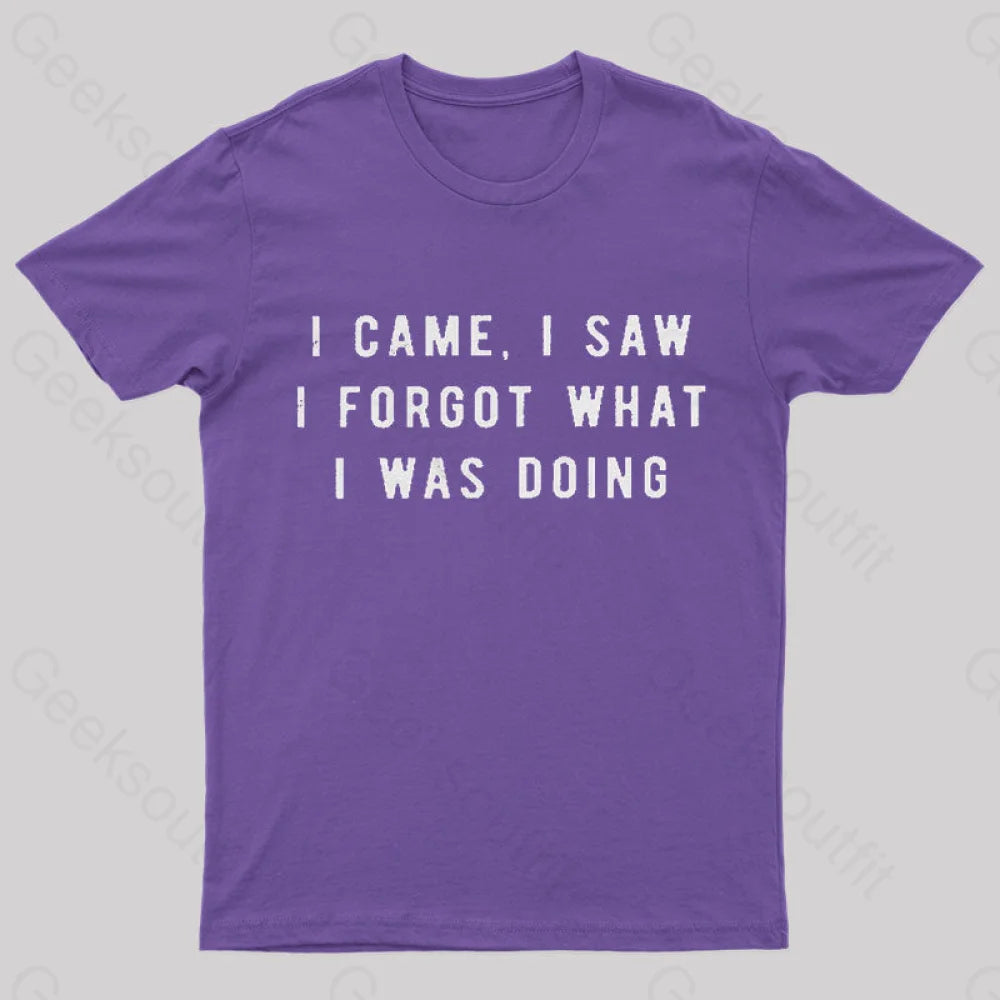 I Forgot What Was Doing Geek T-Shirt Purple / S