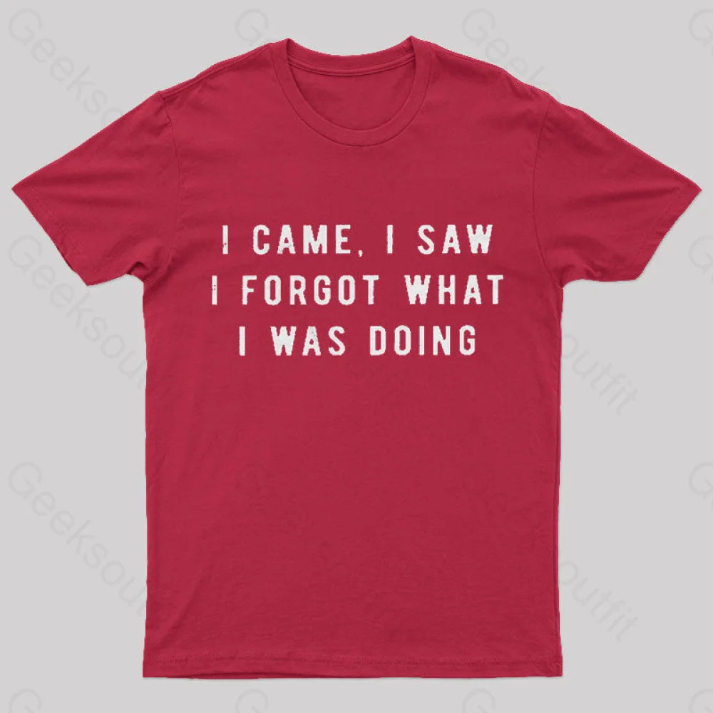 I Forgot What Was Doing Geek T-Shirt Red / S