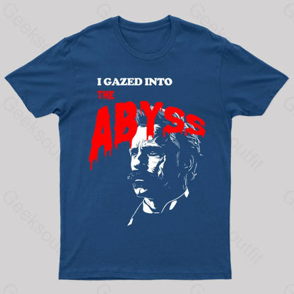 I Gazed Into The Abyss Black Metal Nerd T-Shirt Navy / S