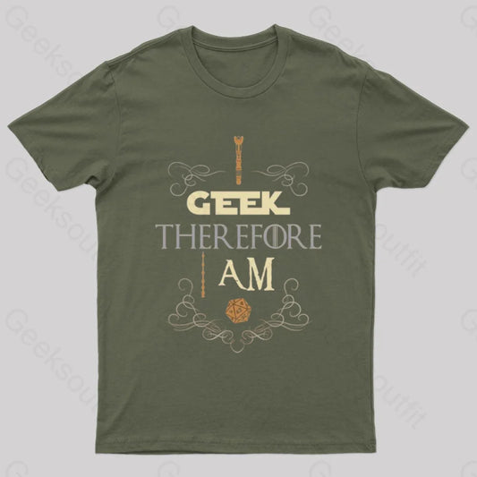 I Geek Nerd T-Shirt Army Green / S