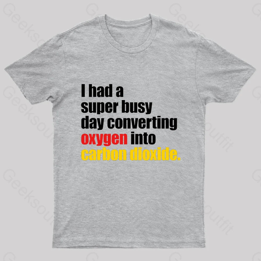 I Had A Super Busy Day Geek T-Shirt Grey / S