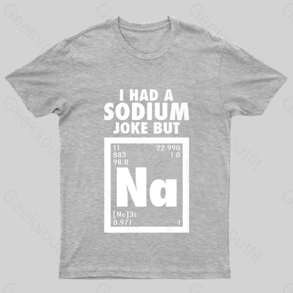 I Had Sodium Joke But Na Geek T-Shirt Grey / S