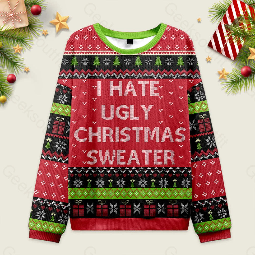 I Hate Ugly Christmas Sweater Men’s Style-S